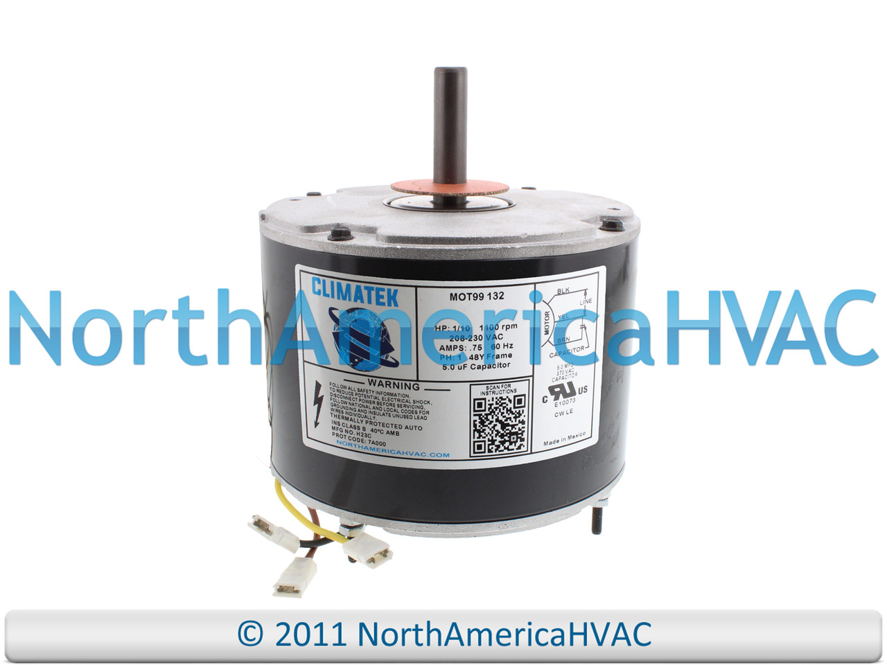 thumbnail image 2 of HB33GQ230 Condenser Fan Motor 1/10 HP 208-230V - Replacement For Carrier & Broad-Ocean AC Units 2 of 4